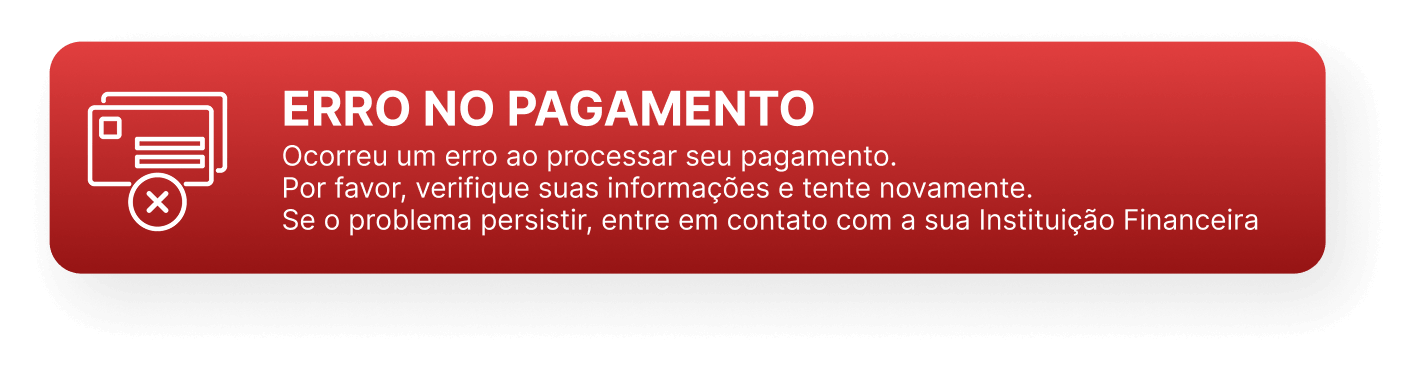 Erro no pagamento!